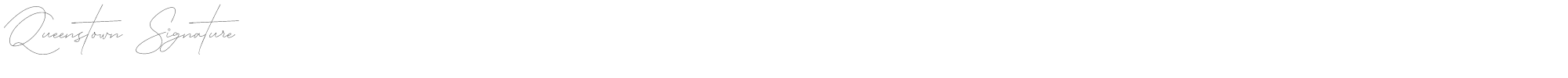 Sample characters Queenstown Signature Font